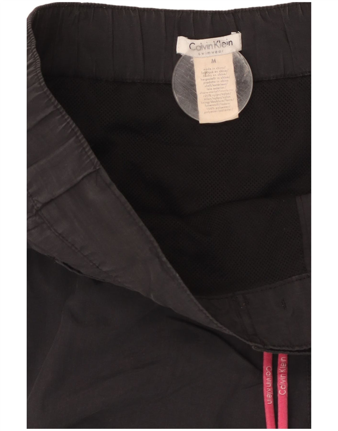 Calções de banho masculinos Calvin Klein Graphic médio preto nylon