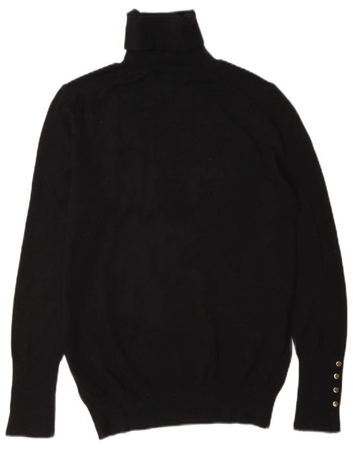 Zara Suéter feminino com gola redonda e gola alta Reino Unido 12 médio preto
