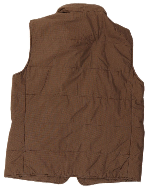 Colete acolchoado com capuz masculino Henry Cottons IT 54 2XL poliéster guingão marrom
