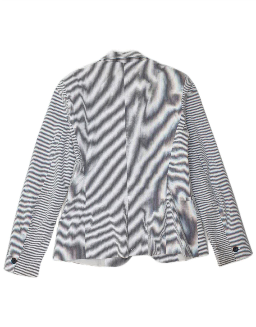 Jaqueta blazer feminina Zara com 1 botão EU 36 algodão listrado azul pequeno