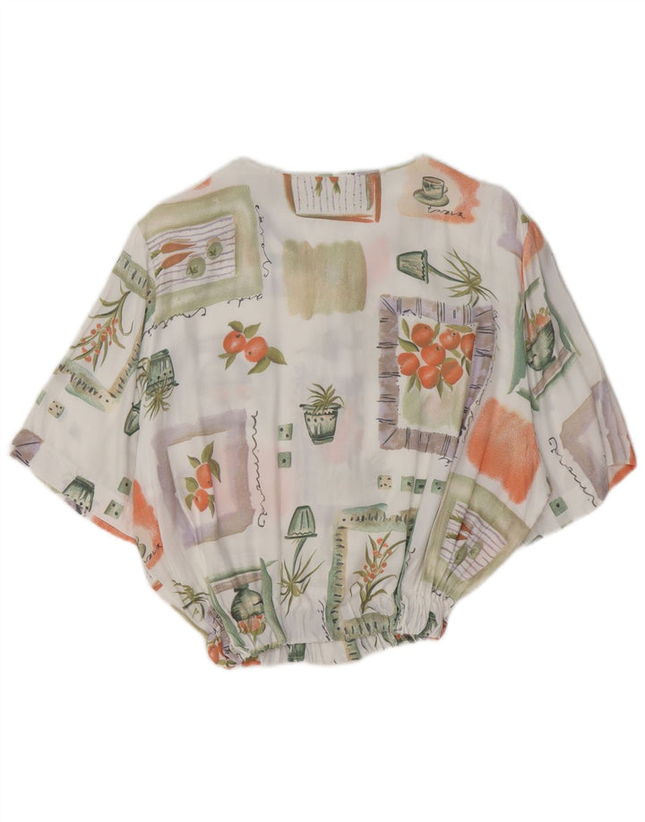 Blusa feminina VINTAGE com estampa abstrata IT 44 média multicolorida