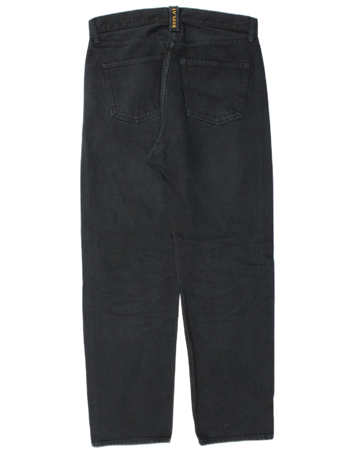 Replay Calça jeans reta masculina W32 L30 preta