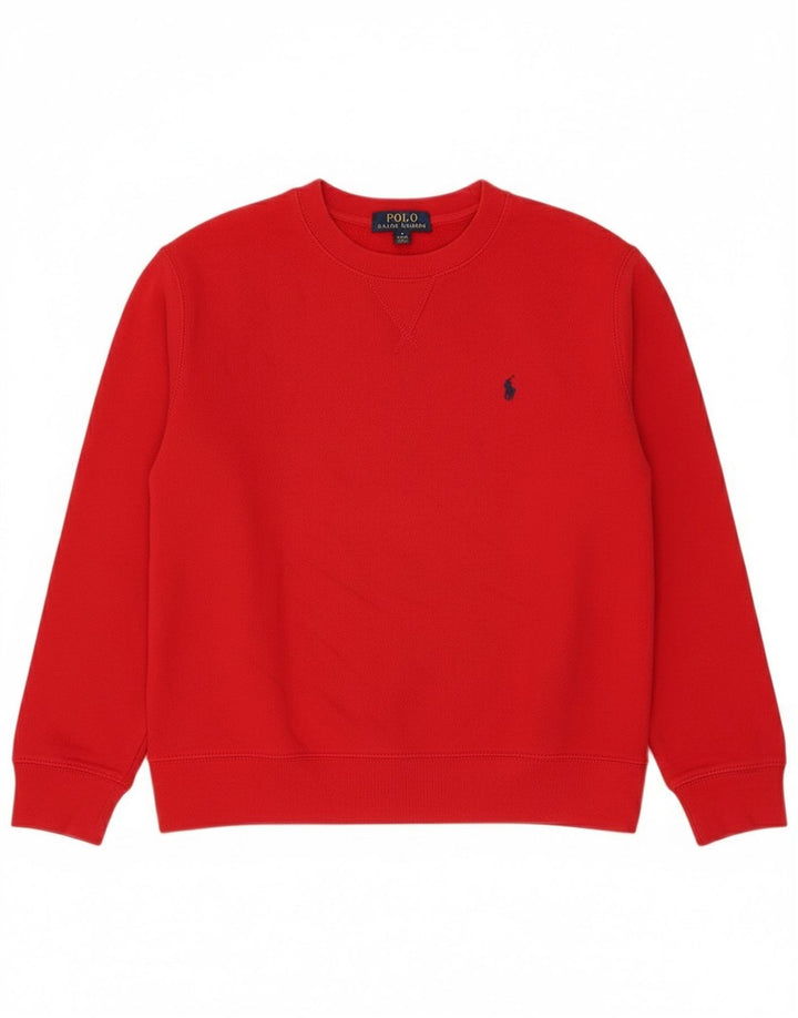 Polo Ralph Lauren Meninos Moletom Jumper 10-11 Anos Médio Algodão Vermelho