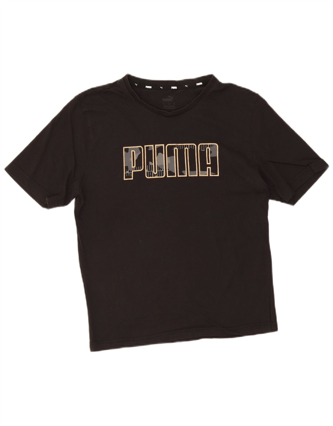 Puma Camiseta Feminina Graphic Top UK 14 Médio Preto