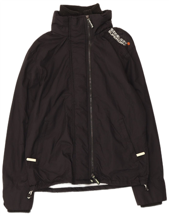 Jaqueta corta-vento feminina Superdry Windcheater Graphic UK 16 grande preta