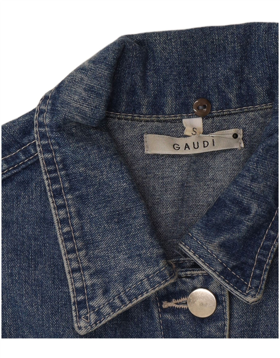 Jaqueta jeans feminina Gaudi UK 10 algodão azul pequeno