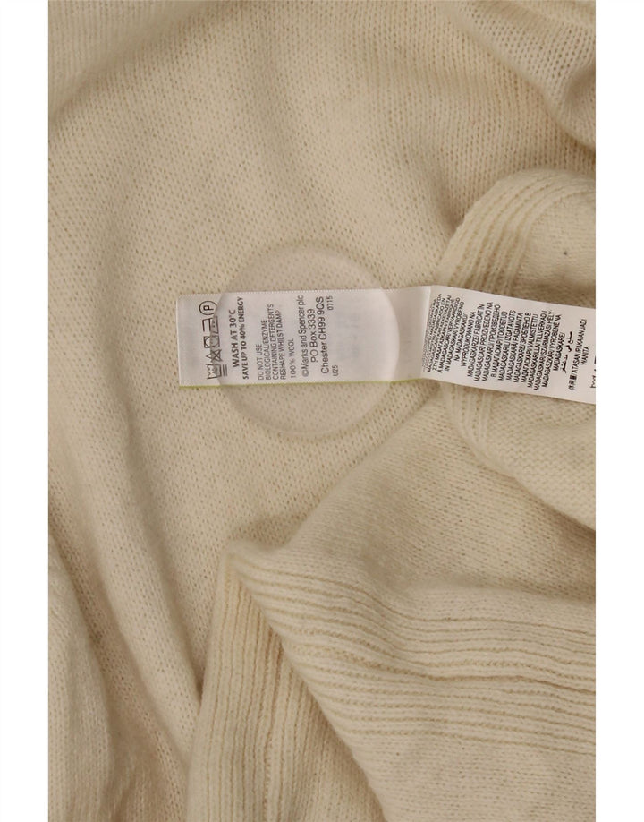 Suéter feminino Marks & Spencer com gola redonda e lã branca grande Reino Unido 16