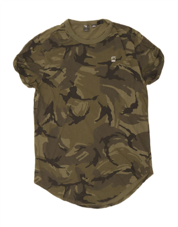 Camiseta masculina G-STAR algodão camuflado verde médio