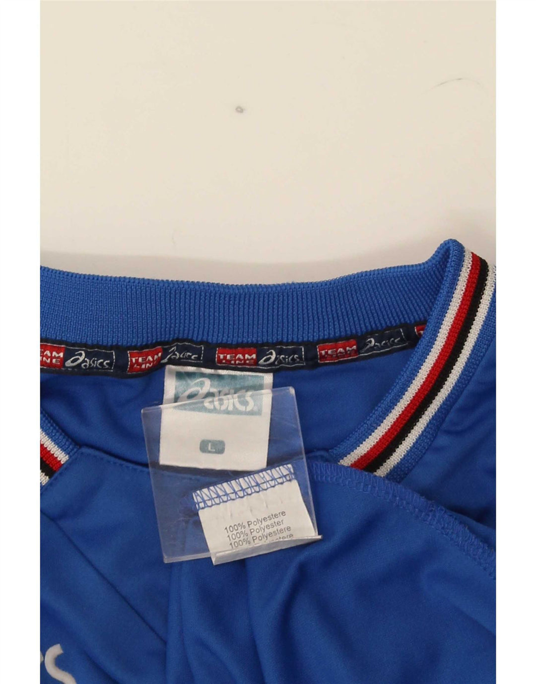 Asics Mens Graphic Top Manga Longa Grande Poliéster Listrado Azul