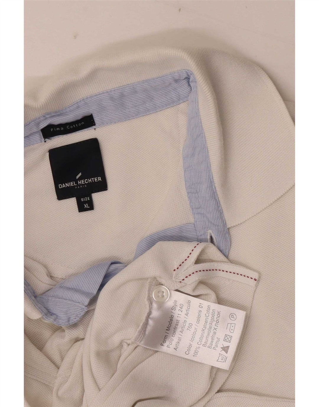 Camiseta Polo Masculina Daniel Hechter XL Branca de Algodão