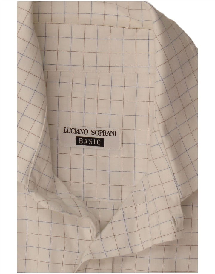 Camisa masculina Luciano Soprani grande xadrez branco