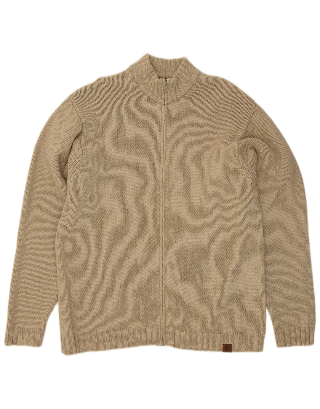 Suéter cardigã masculino Timberland XL lã de cordeiro bege