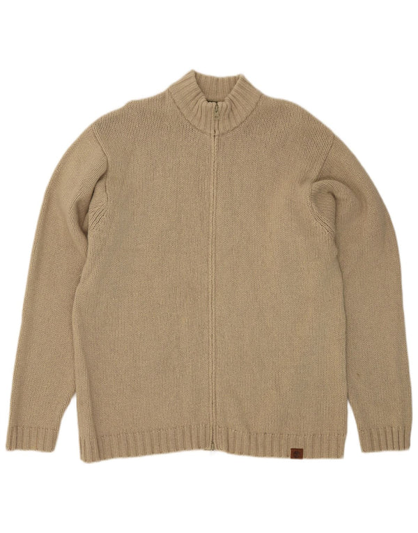 Suéter cardigã masculino Timberland XL lã de cordeiro bege