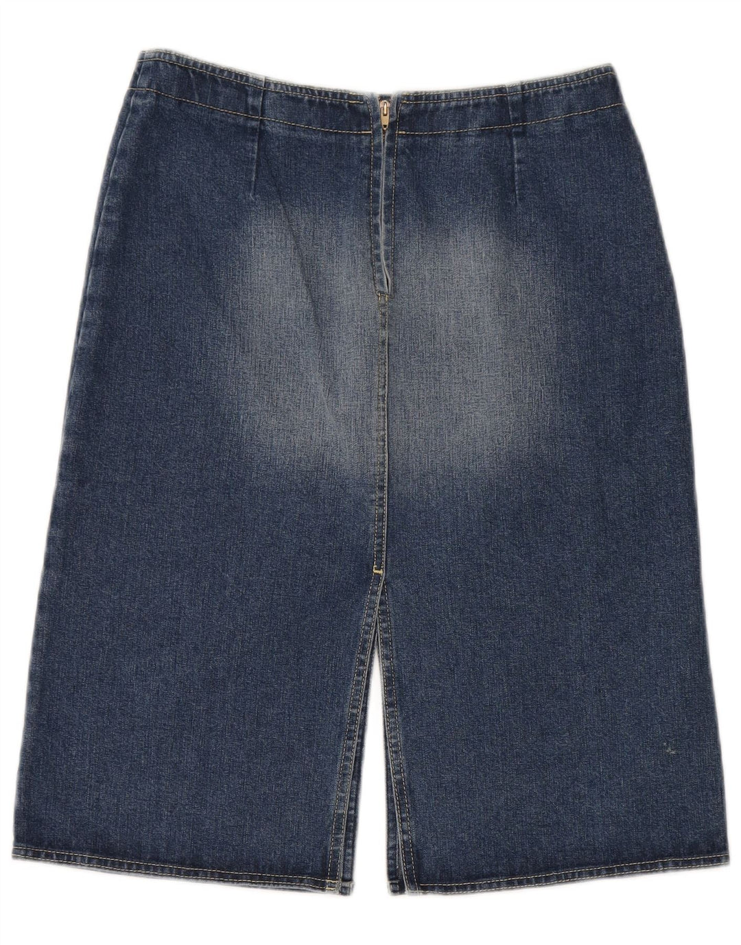 Nova saia jeans feminina Penny média W28 algodão azul