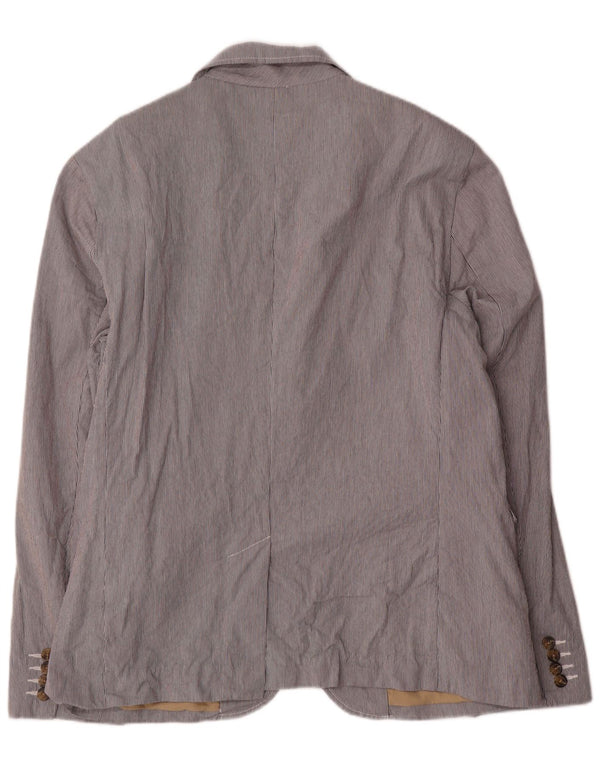 Tommy Hilfiger Jaqueta blazer masculina de 2 botões Reino Unido 42 XL cinza risca de giz algodão