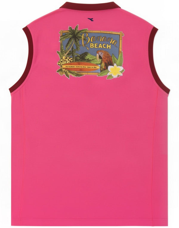 Diadora Womens Graphic Vest Top UK 18 XL Algodão Rosa