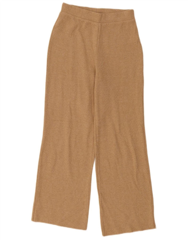Calça de treino feminina Zara UK 10 poliéster bege pequeno