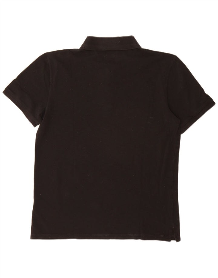 Camisa polo masculina Hugo Boss de algodão preto médio