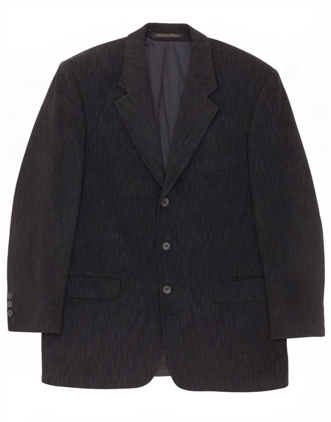 Jaqueta Marks & Spencer masculina St. Michael Blazer Reino Unido 42 grande preta manchada