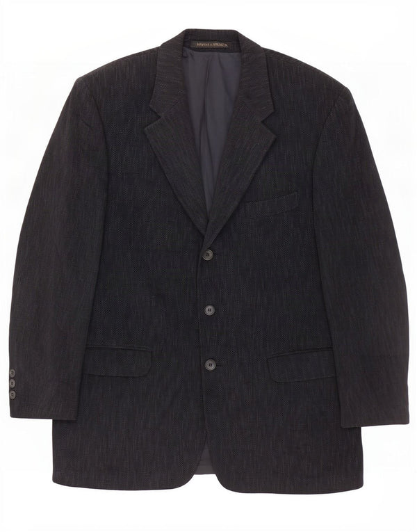 Jaqueta Marks & Spencer masculina St. Michael Blazer Reino Unido 42 grande preta manchada