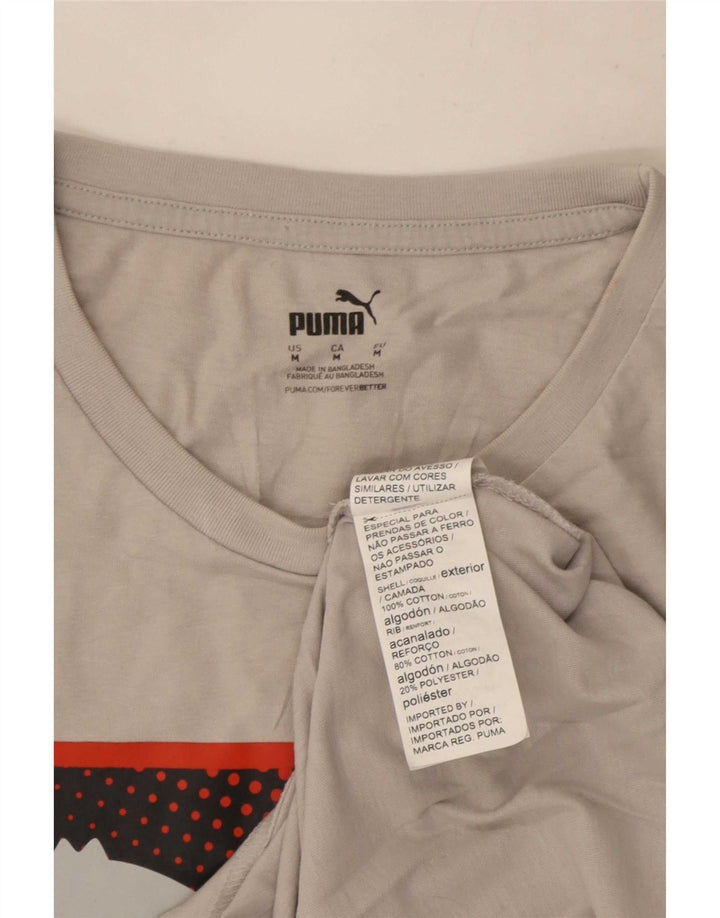 Camiseta masculina Puma Graphic Top cinza médio algodão