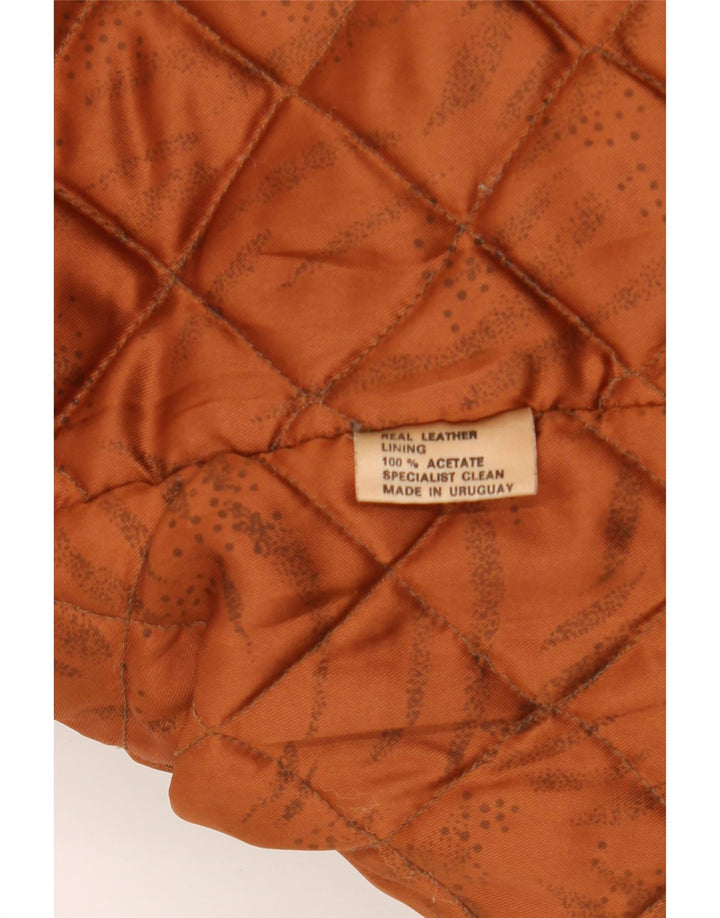 Jaqueta de couro masculina vintage UK 42 XL couro cáqui