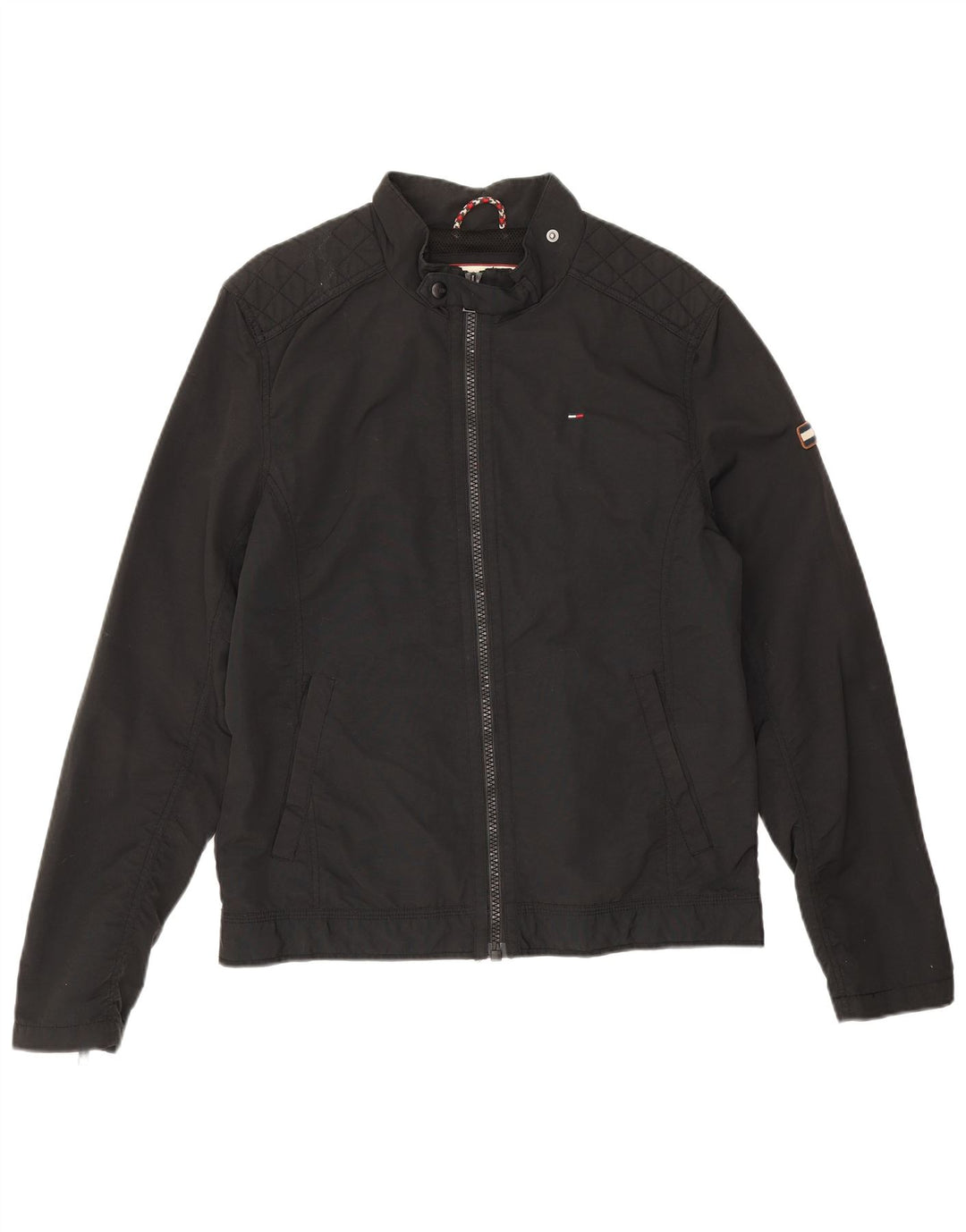 Tommy Hilfiger Mens Bomber Jacket UK 38 Médio Preto Poliamida