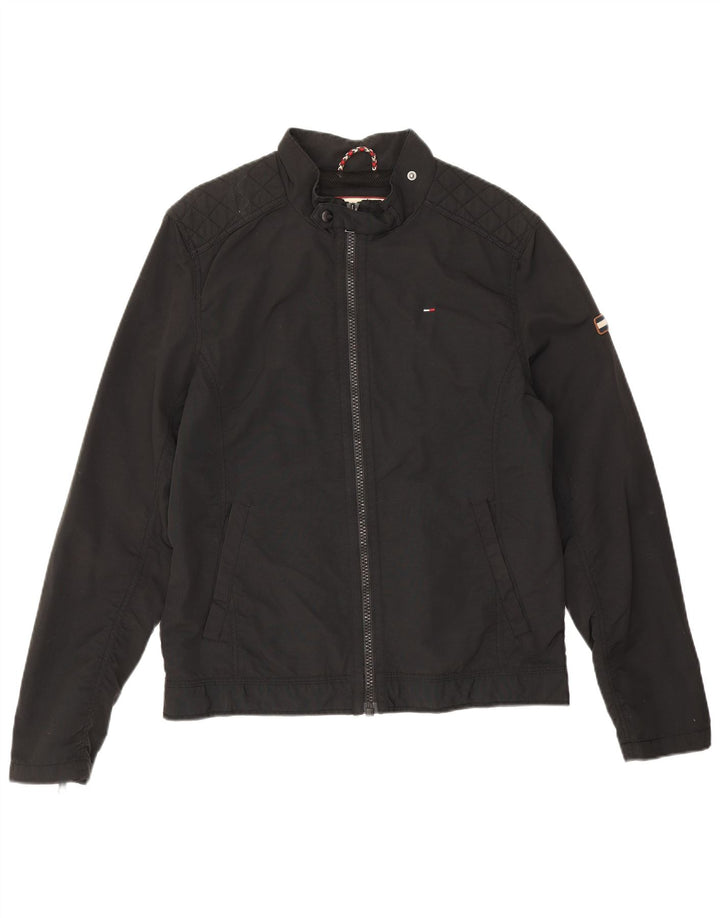 Tommy Hilfiger Mens Bomber Jacket UK 38 Médio Preto Poliamida
