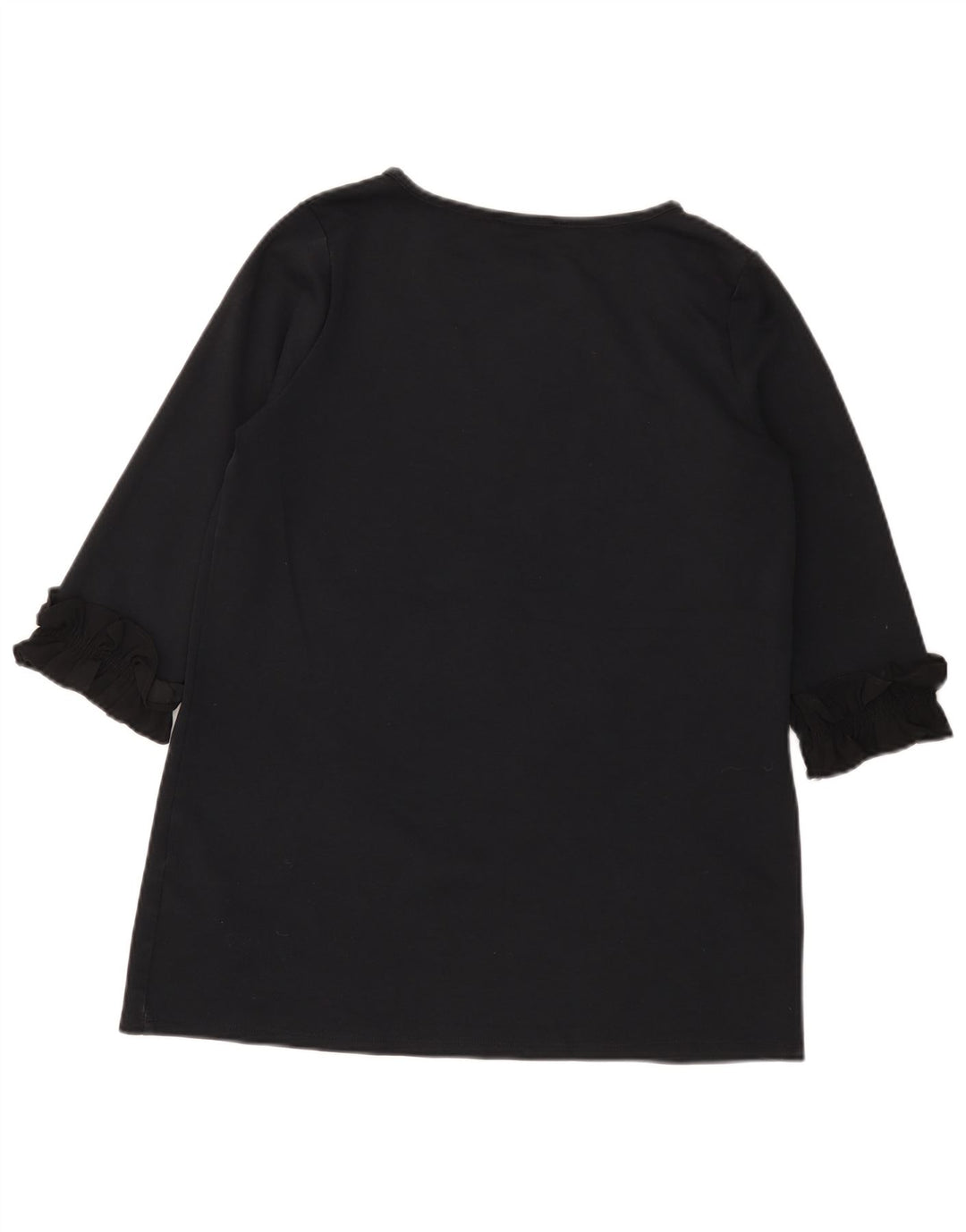 Túnica feminina Marks & Spencer manga 3/4 Reino Unido 12 algodão preto médio
