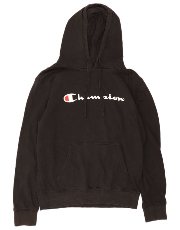 Jumper masculino com capuz gráfico Champion grande algodão preto