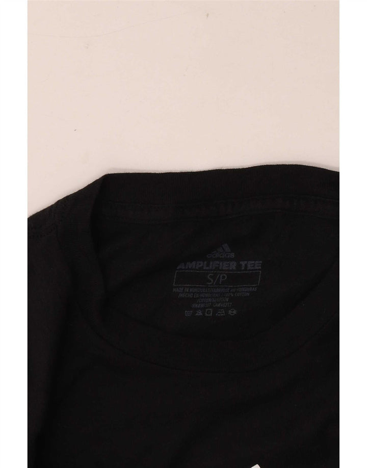 Adidas Mens Graphic Top Manga Longa Pequeno Algodão Preto