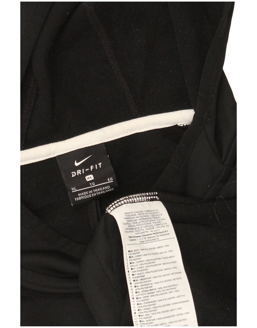 Top Nike masculino Dri Fit com capuz manga comprida XL preto colorblock poliéster