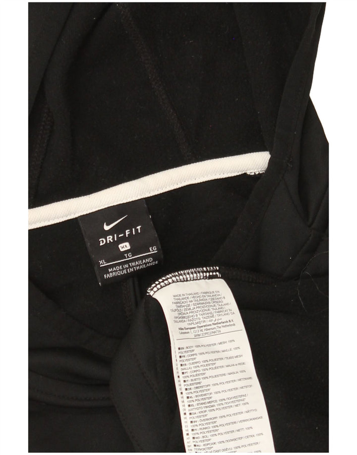 Top Nike masculino Dri Fit com capuz manga comprida XL preto colorblock poliéster