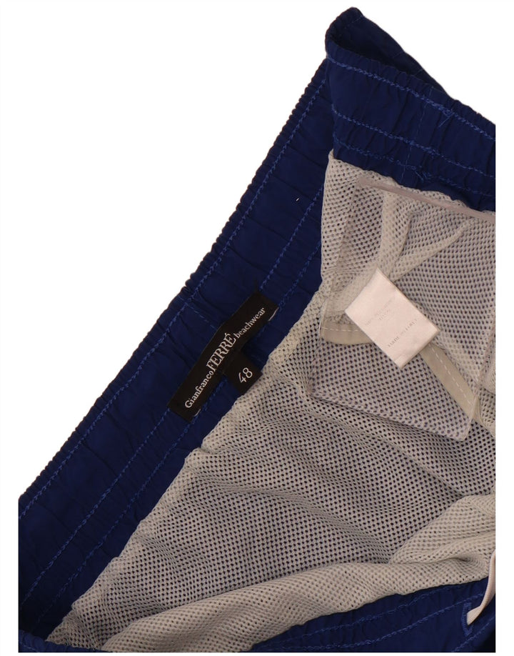 Shorts de natação masculino Gianfranco Ferre IT 48 poliéster azul médio