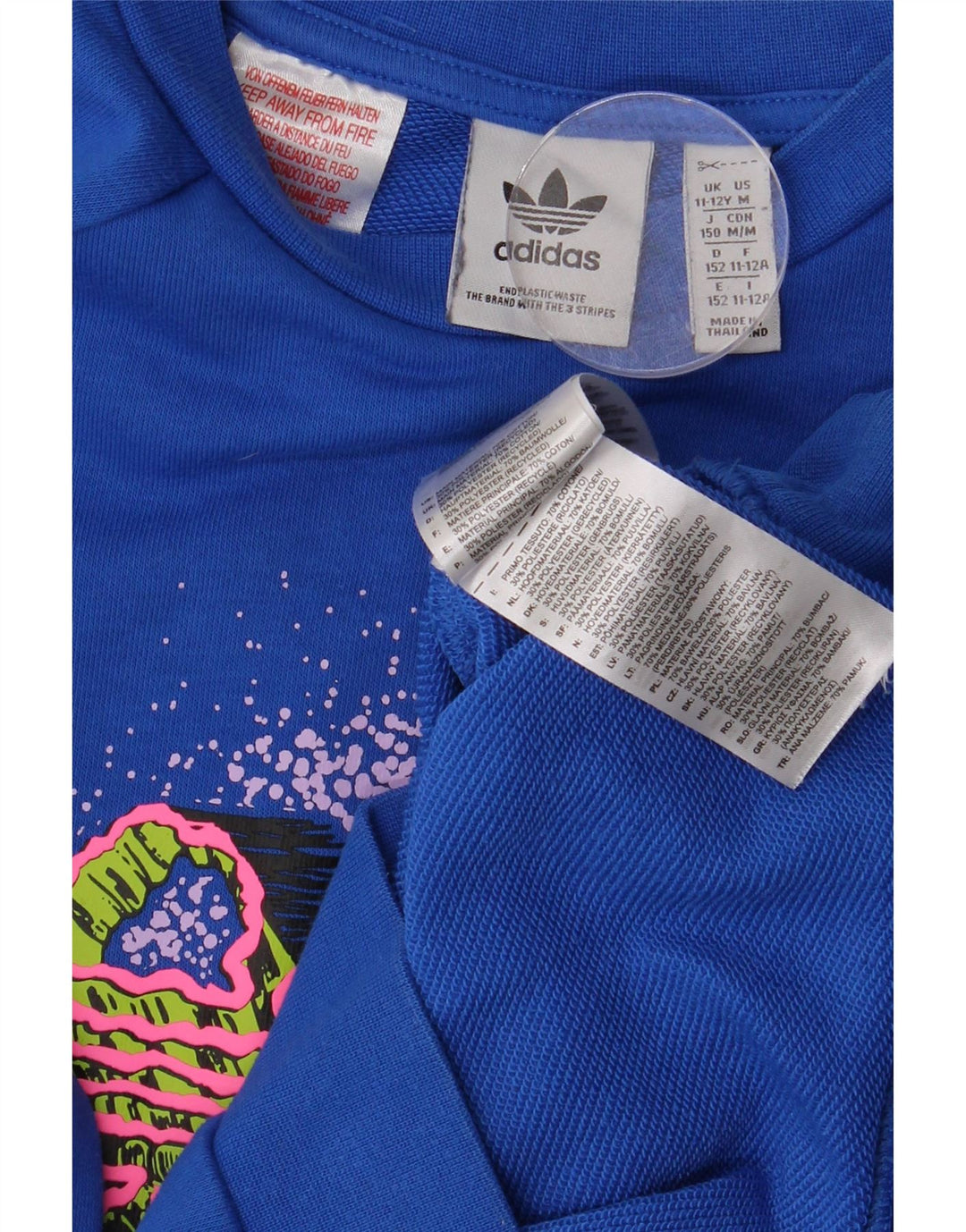 Adidas Meninos Graphic Sweatshirt Jumper 11-12 Anos Azul Crosta