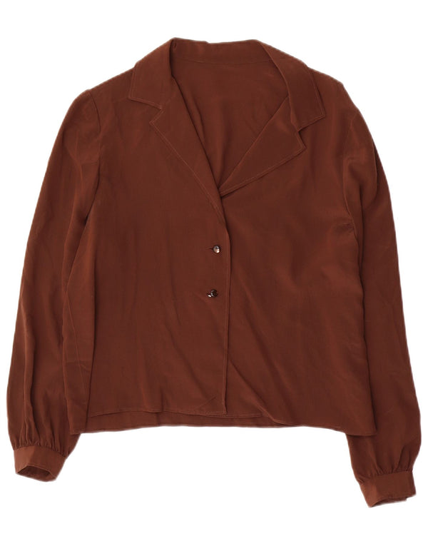 Blusa feminina VINTAGE UK 16 grande marrom