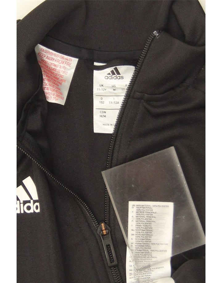 Casaco de treino Adidas para meninas 11-12 anos preto poliéster