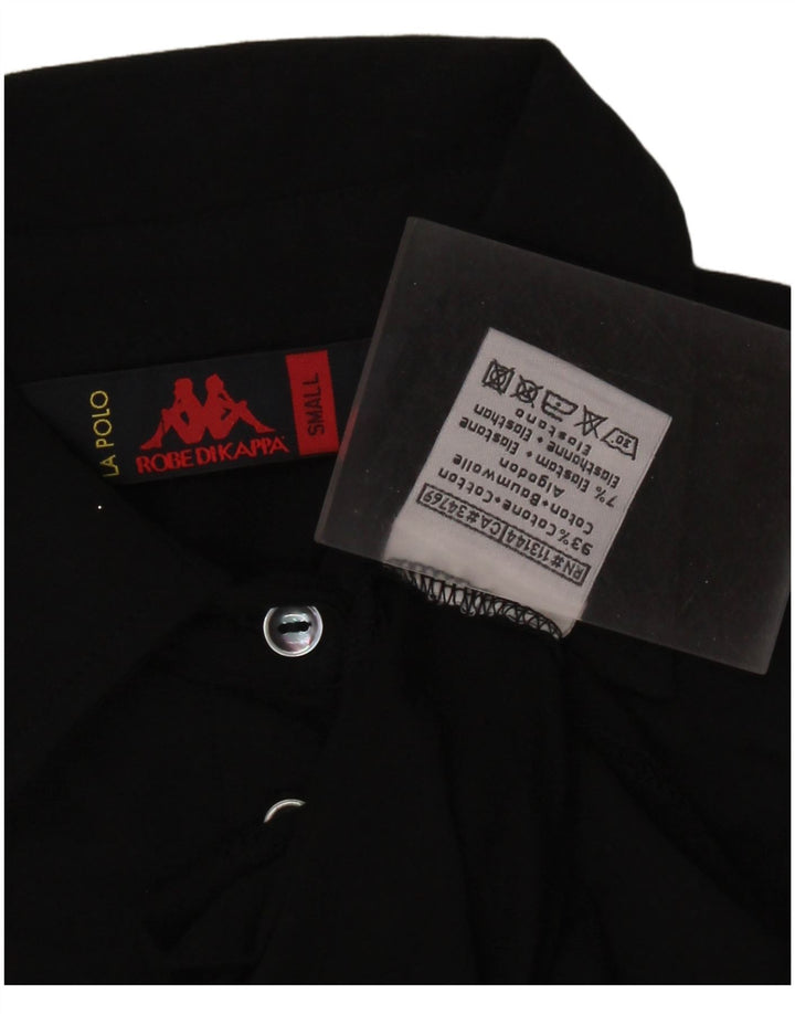 Camisa polo feminina KAPPA UK 8 pequena algodão preto