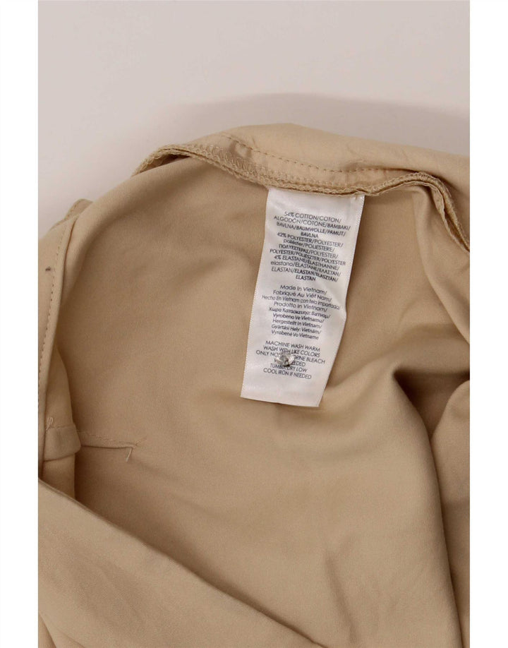 Shorts chino feminino Chaps US 8 médio W32 algodão bege