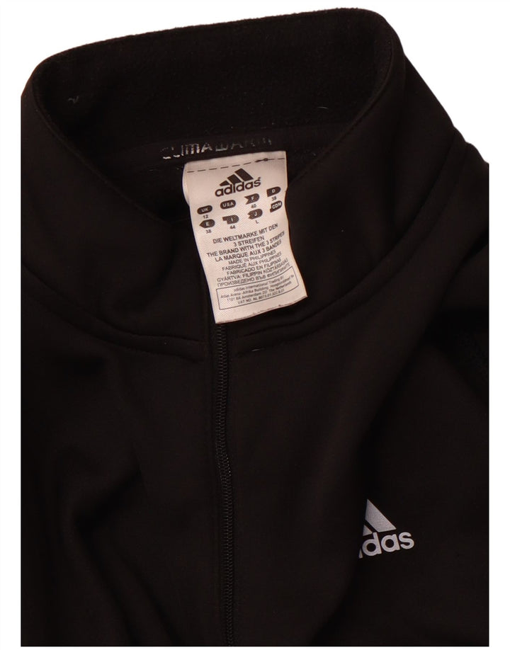ADIDAS Womens Climawarm Pullover Tracksuit Top UK 12 Médio Preto