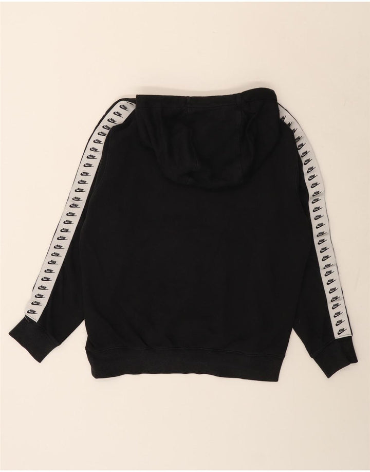 NIKE Mens Graphic Hoodie Jumper Médio Preto Colourblock Algodão