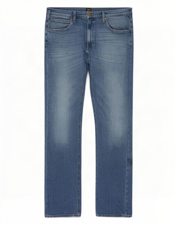 Lee Mens Luke Tapered Slim Jeans W34 L32 Blue Cotton