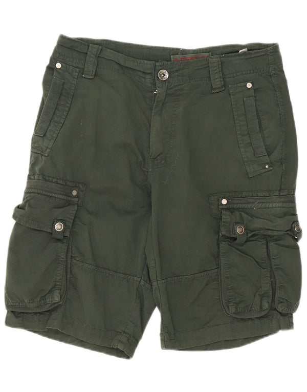 Shorts Cargo Masculino Vintage W34 Grande Algodão Verde