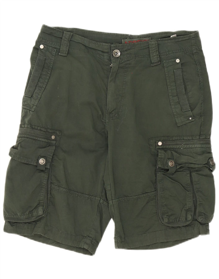 Shorts Cargo Masculino Vintage W34 Grande Algodão Verde
