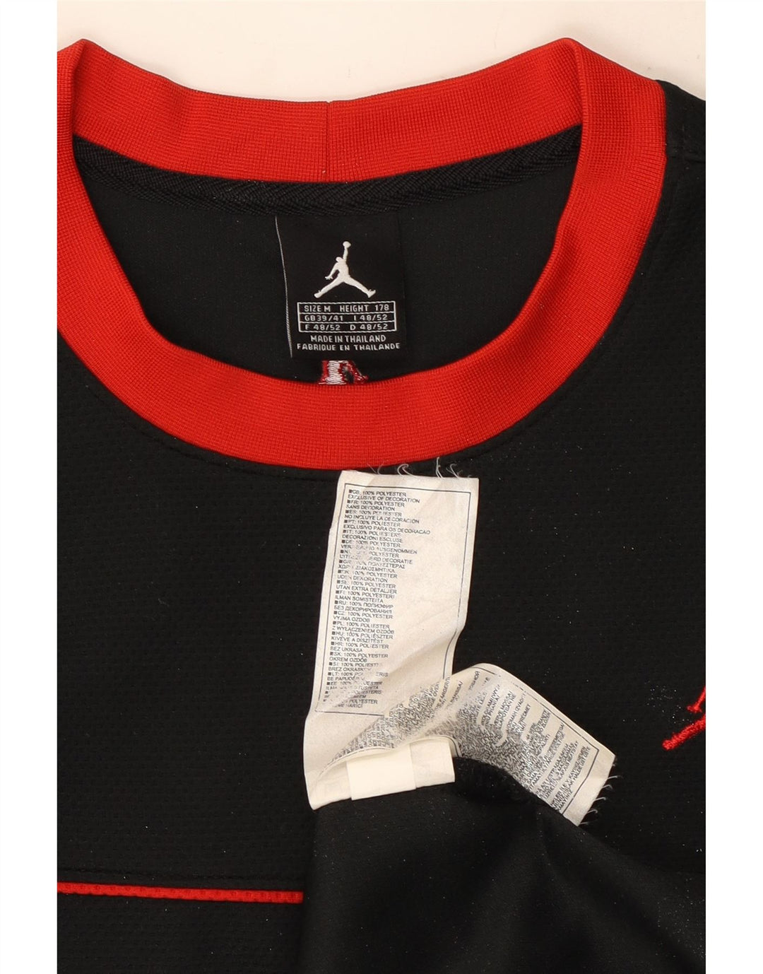 Jordan Mens Vest Top UK 39/41 Médio Preto Listrado Poliéster
