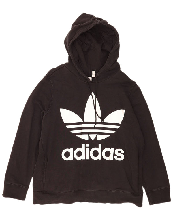 Jumper com capuz gráfico feminino Adidas UK 20 2XL algodão preto