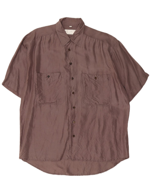 Camisa masculina de manga curta Accanto tamanho 39/40 cinza médio