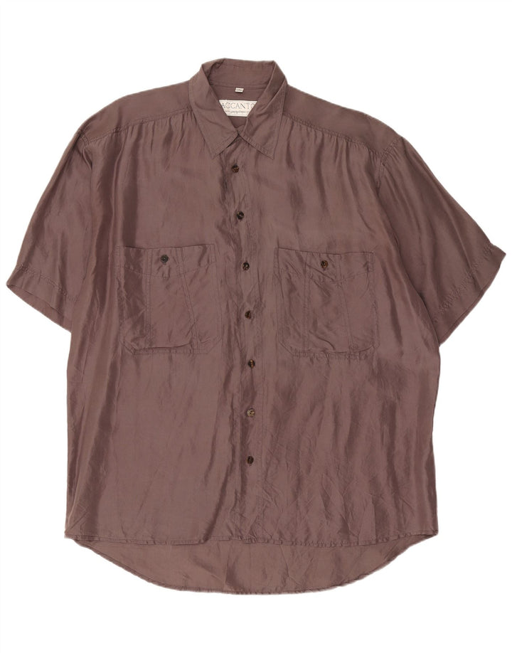 Camisa masculina de manga curta Accanto tamanho 39/40 cinza médio