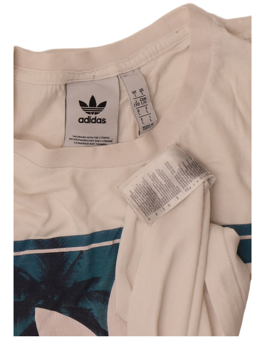 Adidas Mens Graphic T-Shirt Top Grande Algodão Branco