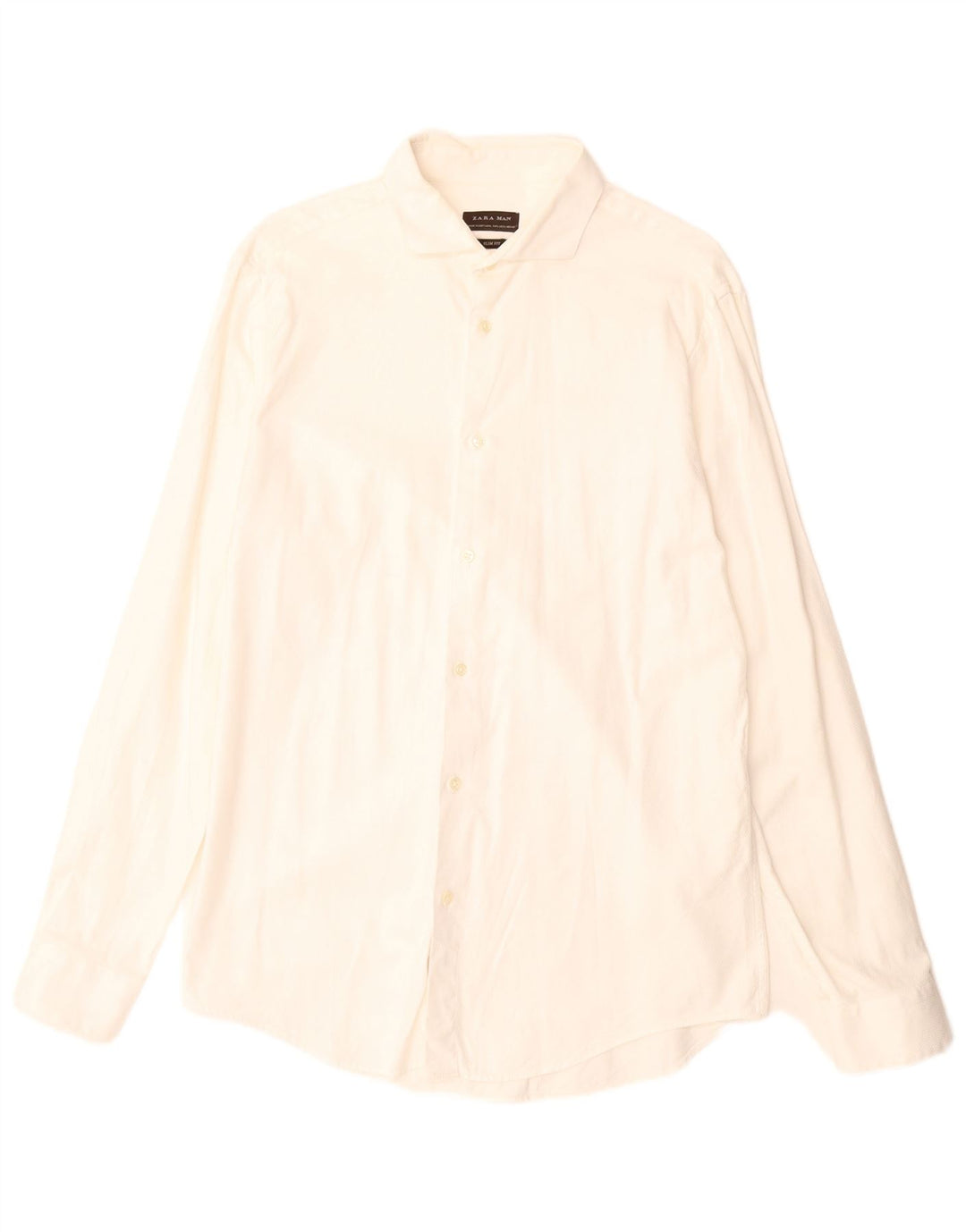 Camisa masculina Zara Slim Fit grande branca